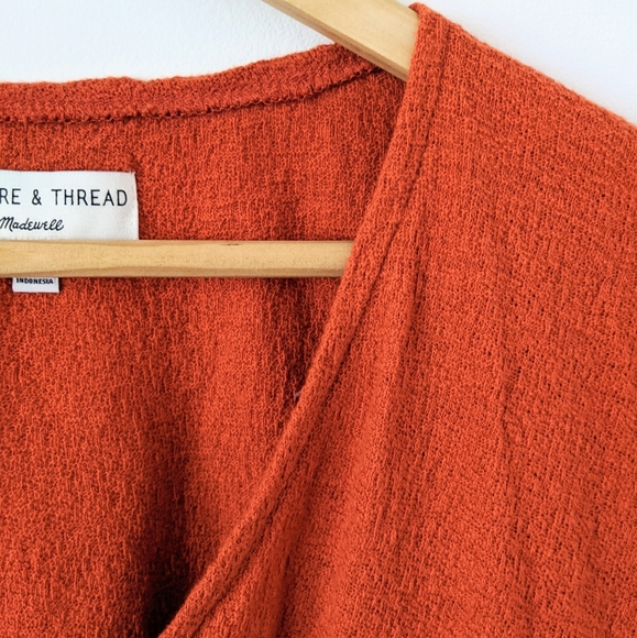 Madewell Textured Wrap Top with Side Tie - Picture 6 of 8